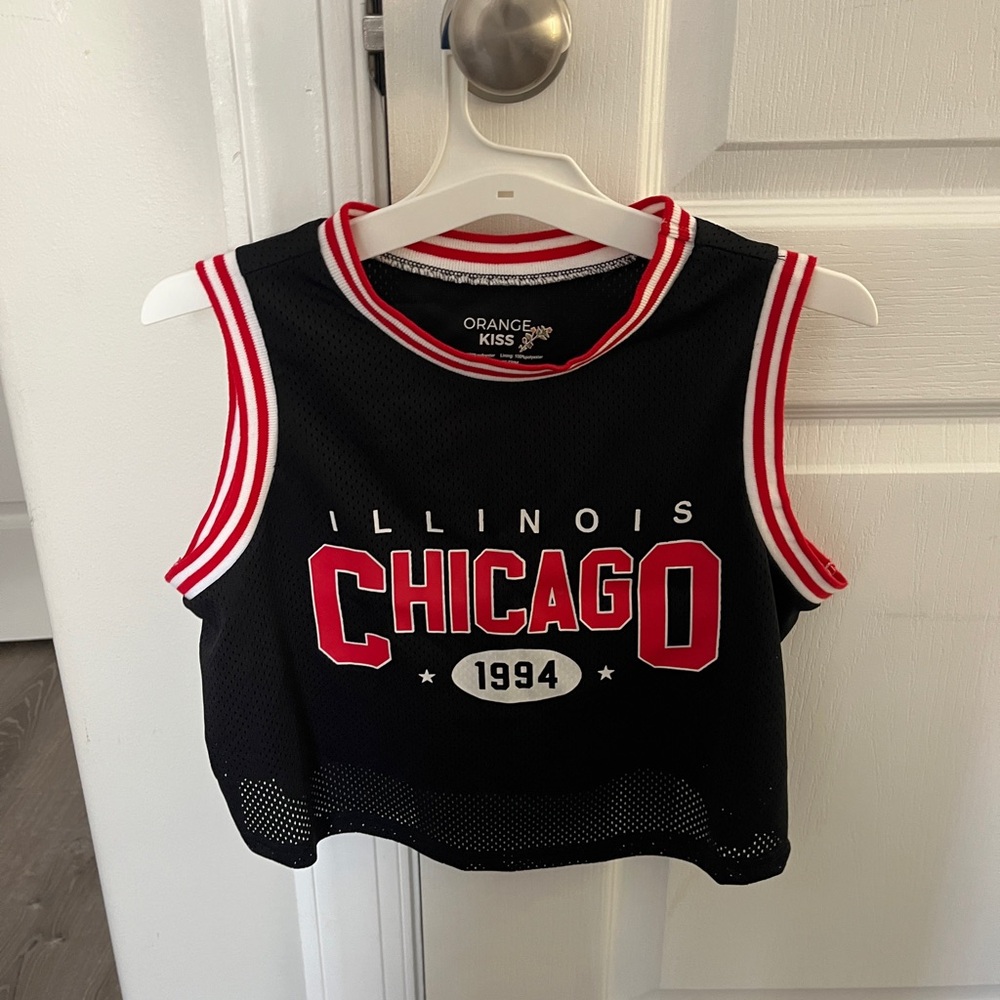 Kiss Black Red Chicago 1994 Cropped Tank